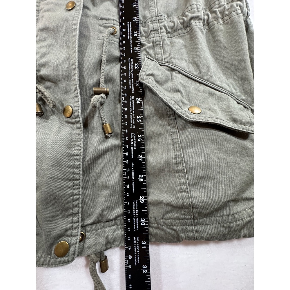 Style & Co Utility Jacket Women XL Green Cotton Field Anorak Military Coat - Picture 8 of 11